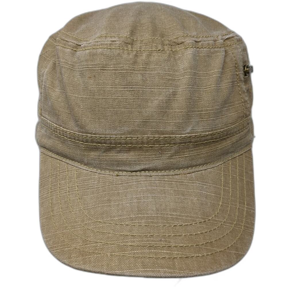 babyGap Army Cap Brown L Side Zipper Pocket Flat Cotton Strapback Utility Hat